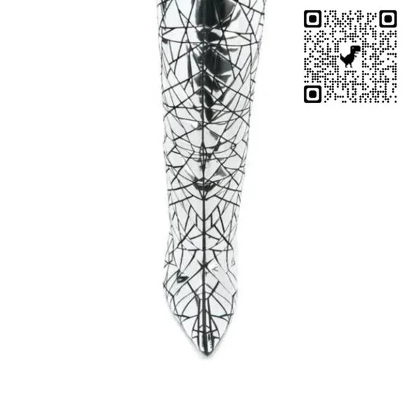 BALMAIN Joris Mosaic Embellished Suede Knee Boots - Picture 5 of 5